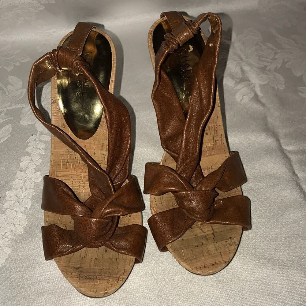 Michael Michael Kors heels sandals brown Sz 91/2M FiRM on PRICE